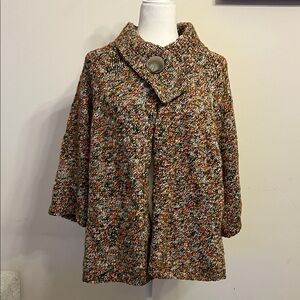 Dress Barn Multicolor Knit Button-Up Sweater, size 14-16.